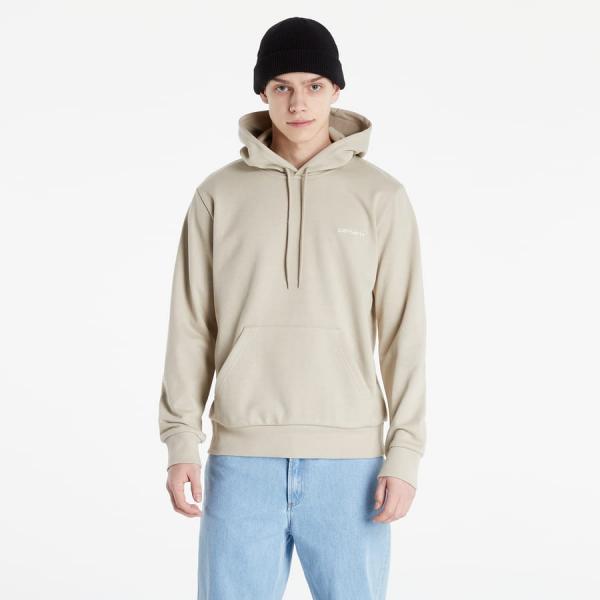 Mikina Carhartt WIP Hooded Script Embroidery Sweat Beige