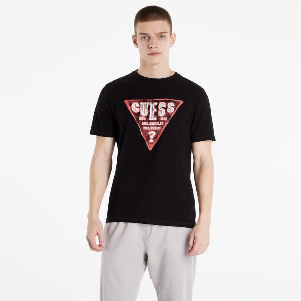 Tričko s krátkým rukávem GUESS Rusty CN SS Tee Black