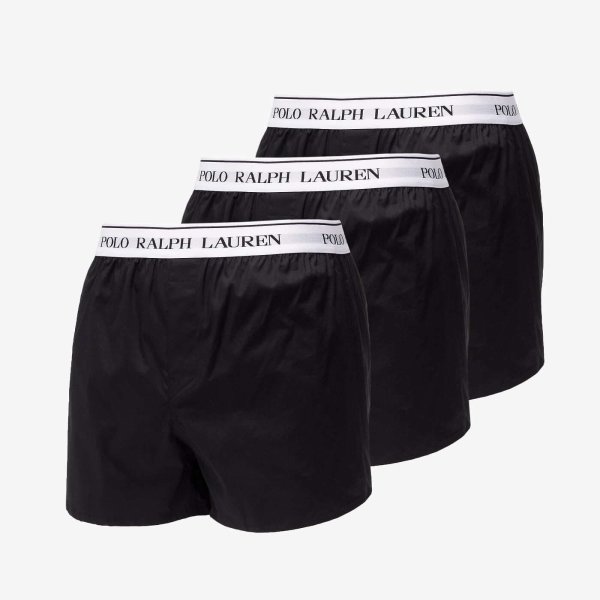 Boxerky Polo Ralph Lauren Stretch Cotton Slim Fit Trunks 3-Pack Black L