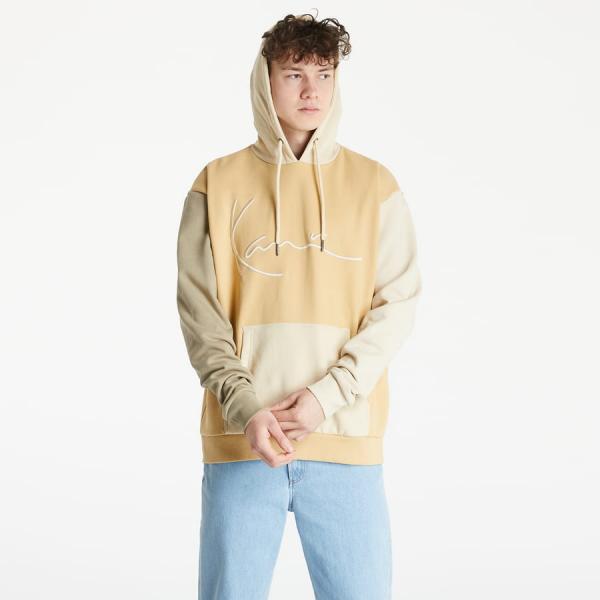 Mikina Karl Kani Signature Block Hoodie béžová