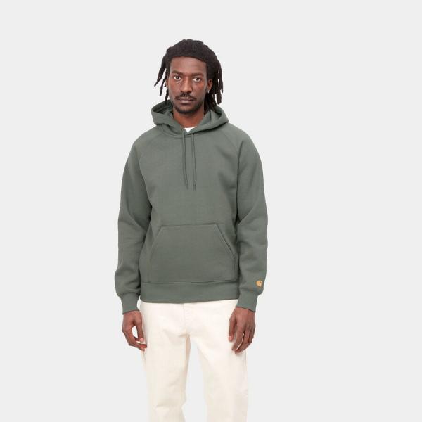 Mikina Carhartt WIP Hooded Chase Sweat zelená
