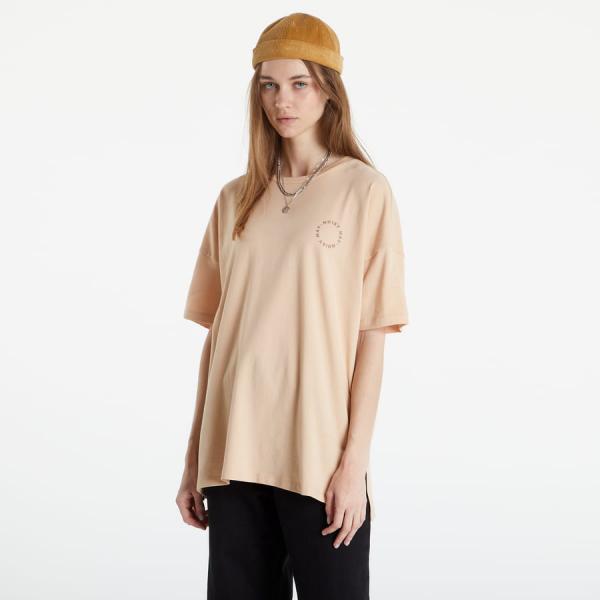 Noisy May Oversized Logo Tee Beige