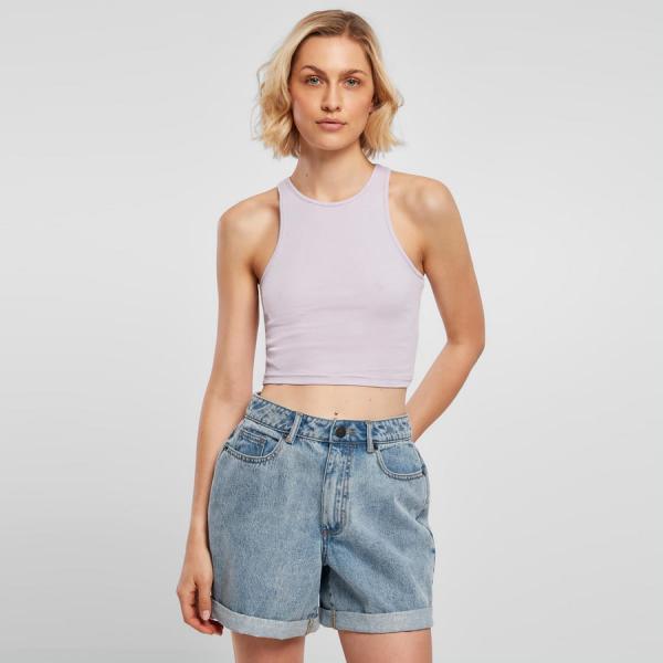 Dámské tílko Urban Classics Ladies Cropped Rib Top Purple