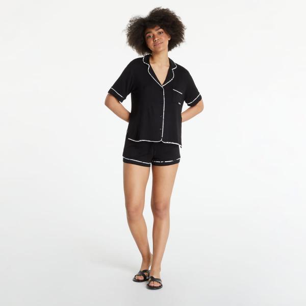 Pyžamo DKNY WMS Boxer S/S Pajamas Set Black S