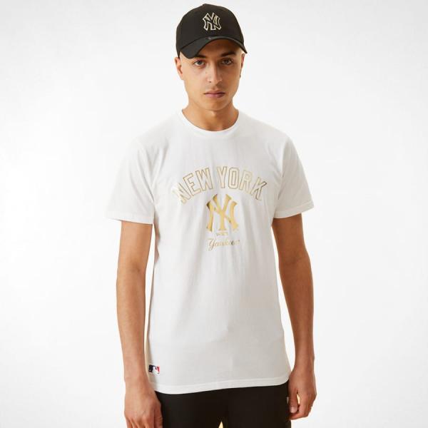 Tričko New Era MLB Metallic Graphic Tee New York Yankees White M