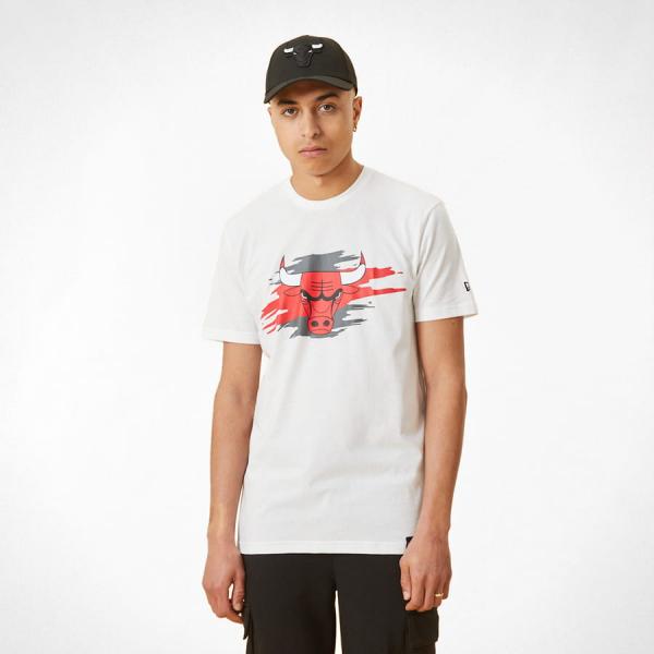 Tričko s krátkým rukávem New Era NBA Tear Graphic Tee Chicago Bulls bílé