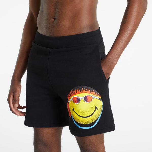Šortky Market Smiley Don´t Happy Be Worry černé