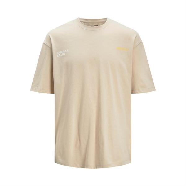 Pánské tričko Jack & Jones Jorfreshlyback  Tee SS Crew Neck béžové