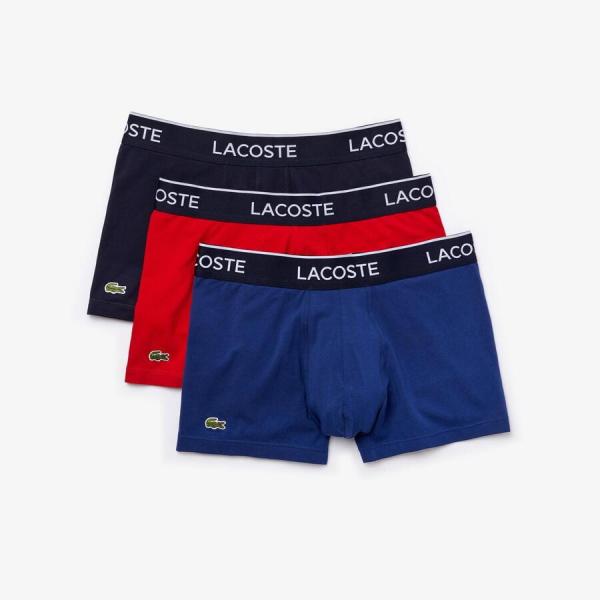 LACOSTE 3 Pack Casual Black Trunks navy