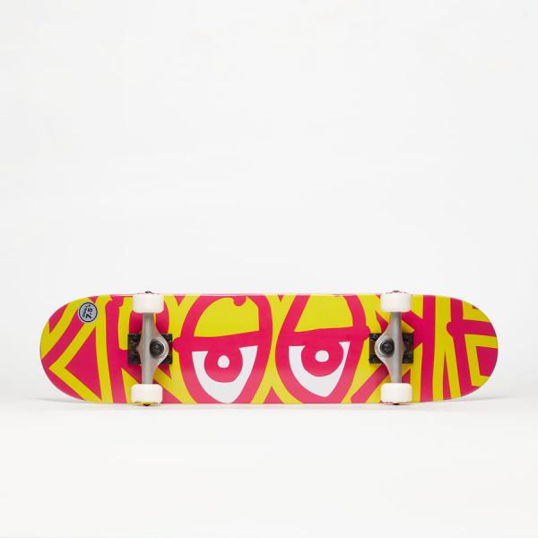 Skateboard KROOKED Team Big Eyes růžový