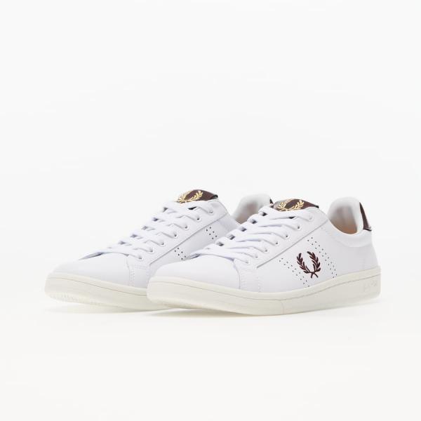 FRED PERRY Leather Tab white