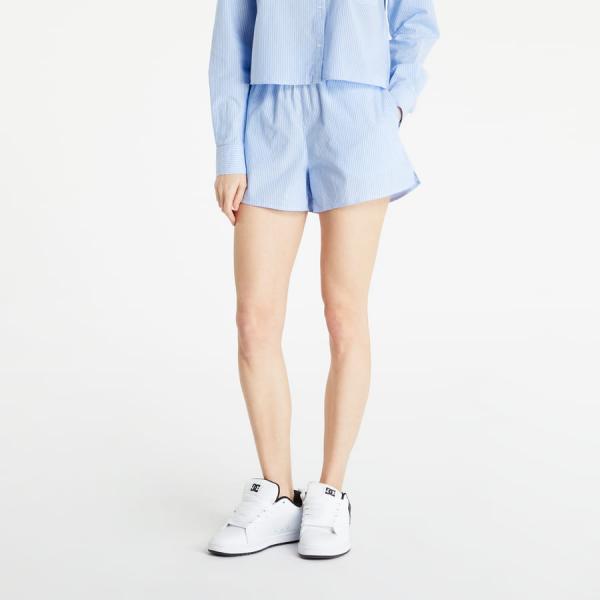 Noisy May Striped Cotton Shorts Blue