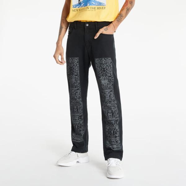 Kalhoty PLEASURES Friction Work Pant Black