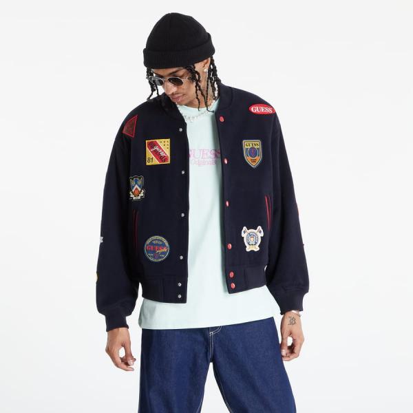 Bomber bunda GUESS Patch Bomber Jacket Navy