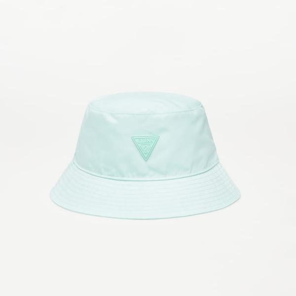 Klobouk GUESS Front Logo Bucket Hat tyrkysový