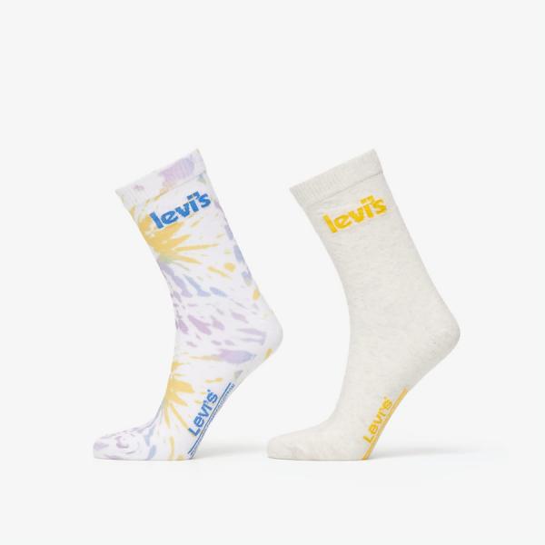 Ponožky Levi's ® 2-Pack Owl Tie Dye Socks Set bílé