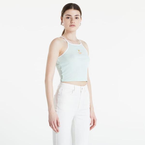 GUESS Front Daisy Crop Tank Top tyrkysové