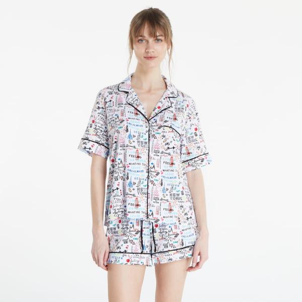 Pyžamo DKNY WMS Boxer PJ Set White/ Multicolor XS