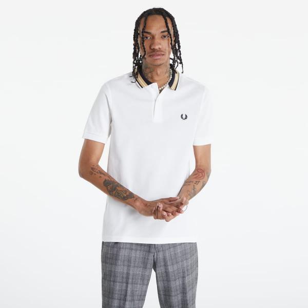 Polo tričko FRED PERRY Tramline Tipped Polo Shirt bílé