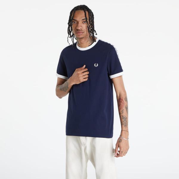 Tričko s krátkým rukávem FRED PERRY Taped Ringer T-shirt Navy