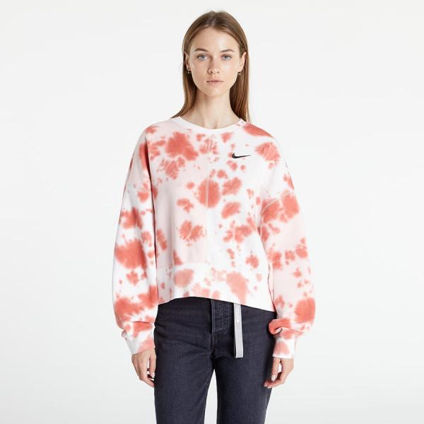 Nike W Oversized Fleece Tie-Dye Crew Sweatshirt Atmosphere/ Lt Madder Root/ Black