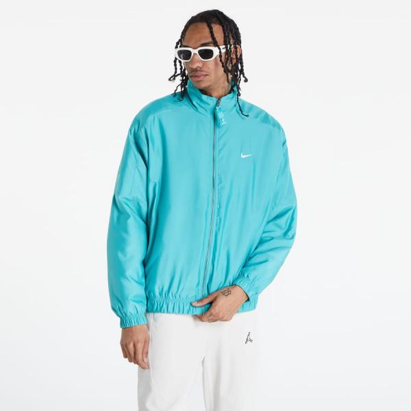 Nike Solo Swoosh Satin Bomber Jacket Washed Teal/ Black/ White