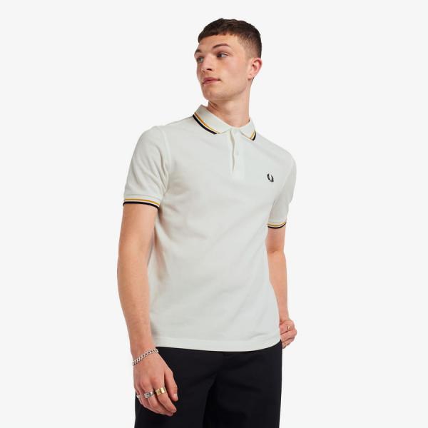Polo tričko FRED PERRY Twin Tipped Shirt bílé