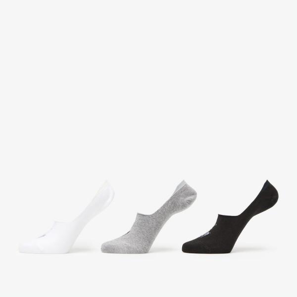 Ponožky Polo Ralph Lauren Invisible Socks 3-Pack černé/ šedé/ bílé