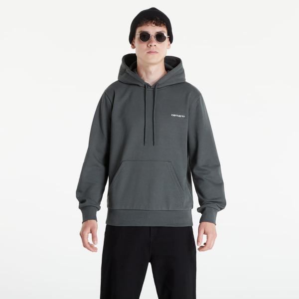Mikina Carhartt WIP Hooded Script Embroidery Sweat zelené