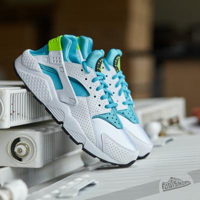 Nike Wmns Air Huarache Run White/ Gamma Blue-Electric Green