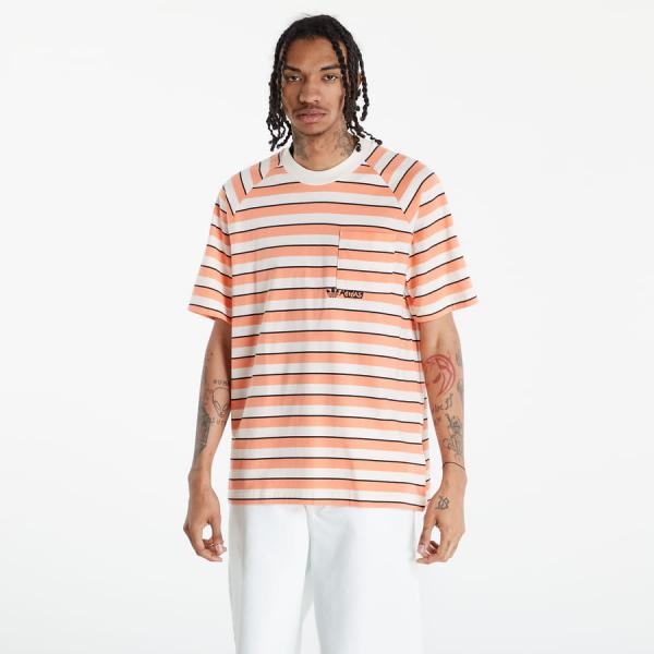 Tričko s krátkým rukávem adidas Originals Stripet Pocket T-shirt krémové/oranžové