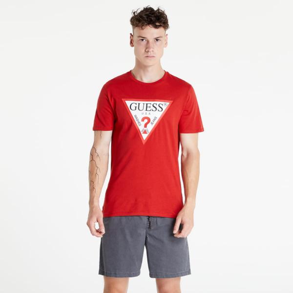 GUESS Triangle Logo T-Shirt Red