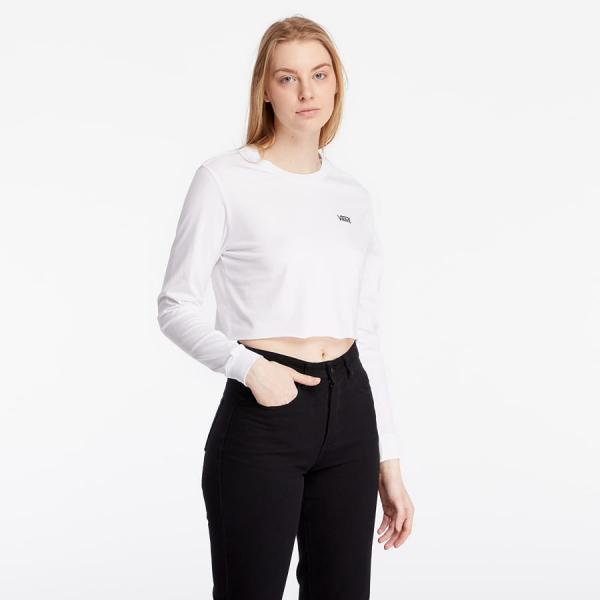 Tričko Vans Junior V LS Tee Crop White