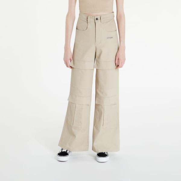 Kalhoty Sixth June Wide Leg Cargo Pants Beige S