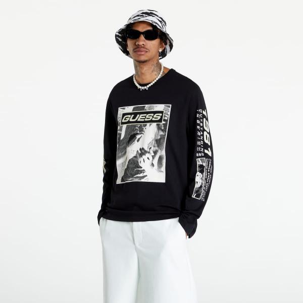 GUESS Lion Logo Tee Black