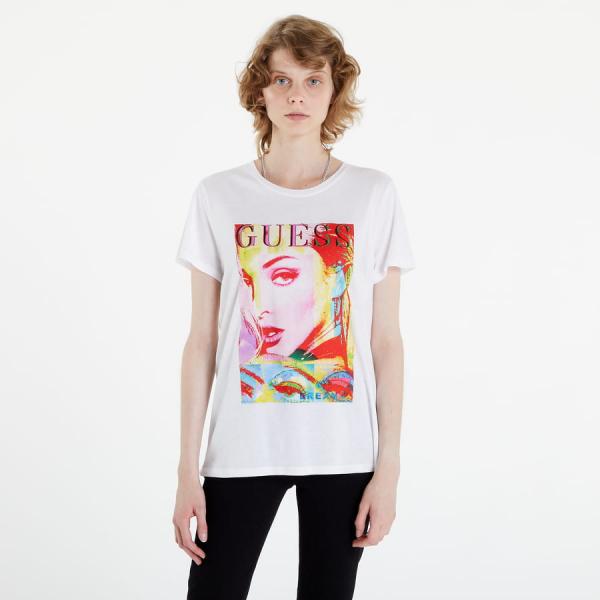 Dámské tričko GUESS Front Print T-shirt White