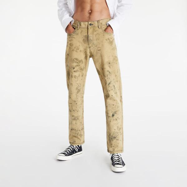 Kalhoty PLEASURES Locust Twill Pant Beige/ Army Green