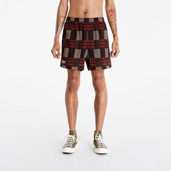 Plátěné kraťasy PLEASURES Hook Up Shorts hnědé