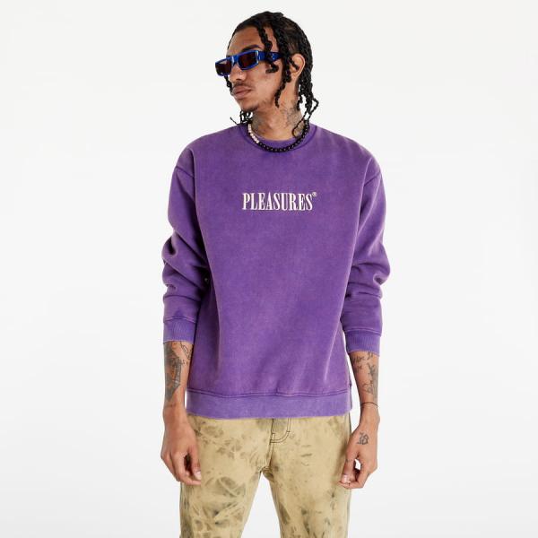 Mikina PLEASURES Sour Washed Crewneck fialový