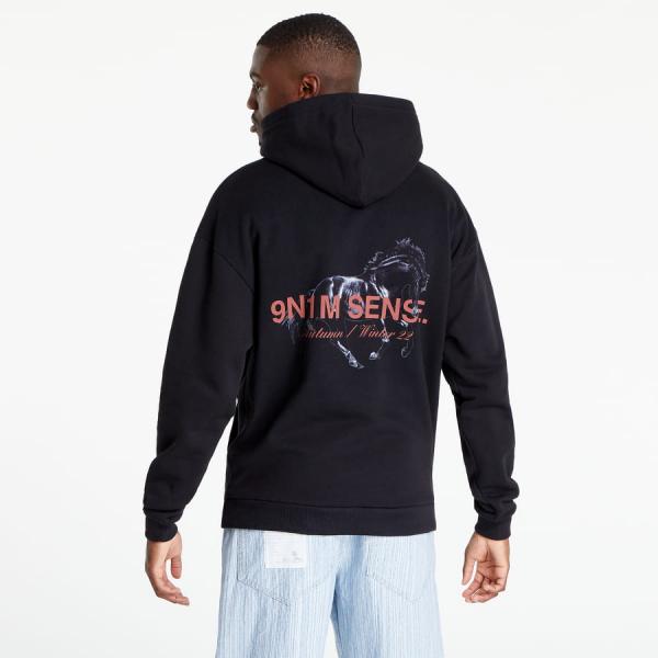 Mikina 9N1M SENSE. Hoodie Red Horse Black