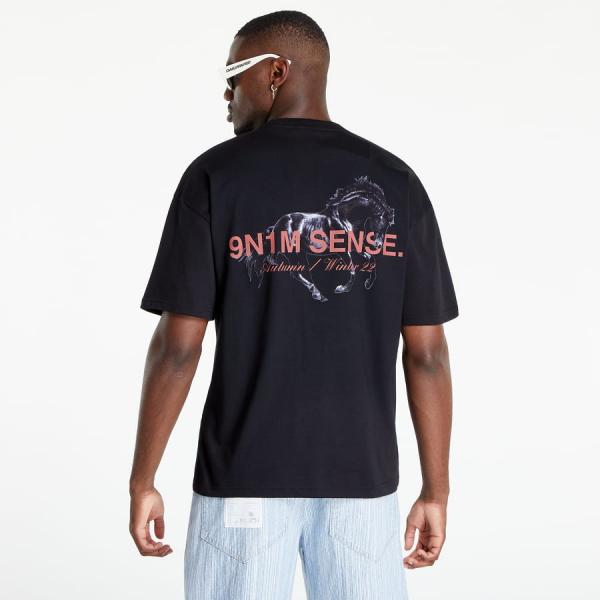 Tričko s krátkým rukávem 9N1M SENSE. T-Shirt Red Horse Black