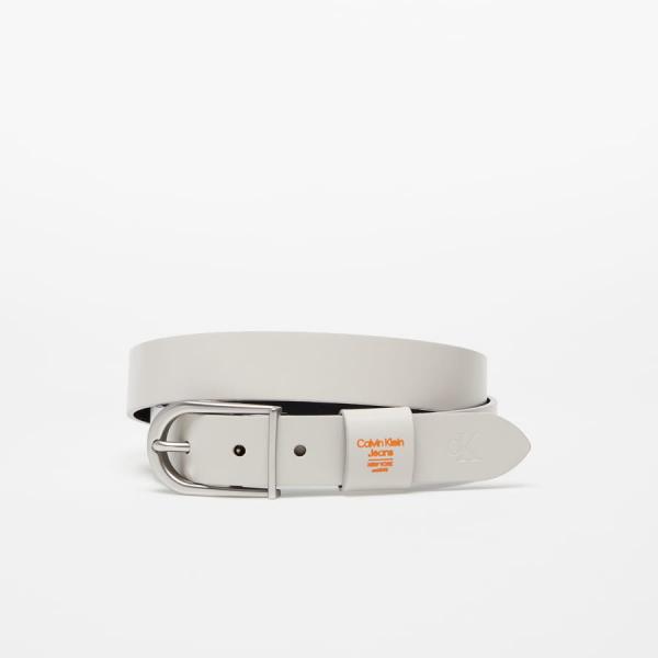 CALVIN KLEIN JEANS Round Logo Loop Belt 30MM Black/ Grey