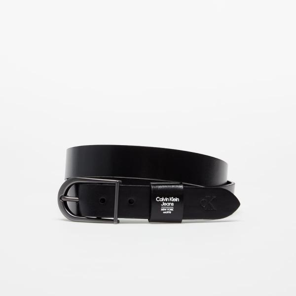 Pásek CALVIN KLEIN JEANS Round Logo Loop Belt 30MM Černý