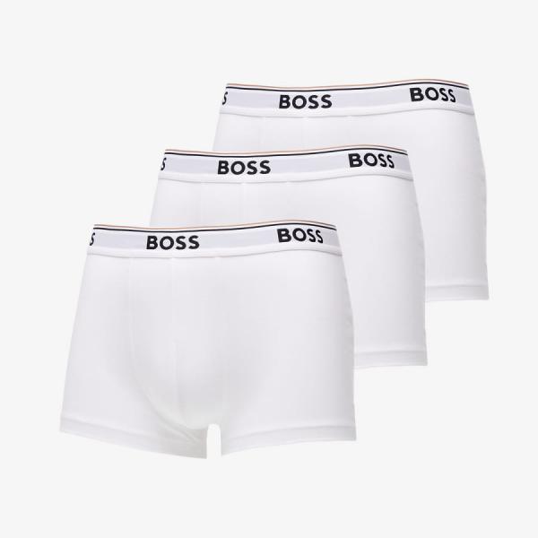 Hugo Boss 3-Pack of Stretch-Cotton Trunks With Logo Waistbands Bílé