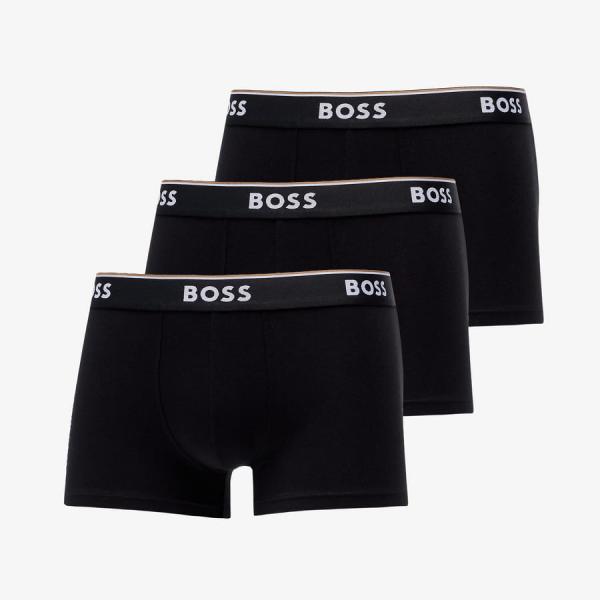 Hugo Boss 3-Pack of Stretch-Cotton Trunks With Logo Waistbands Černé