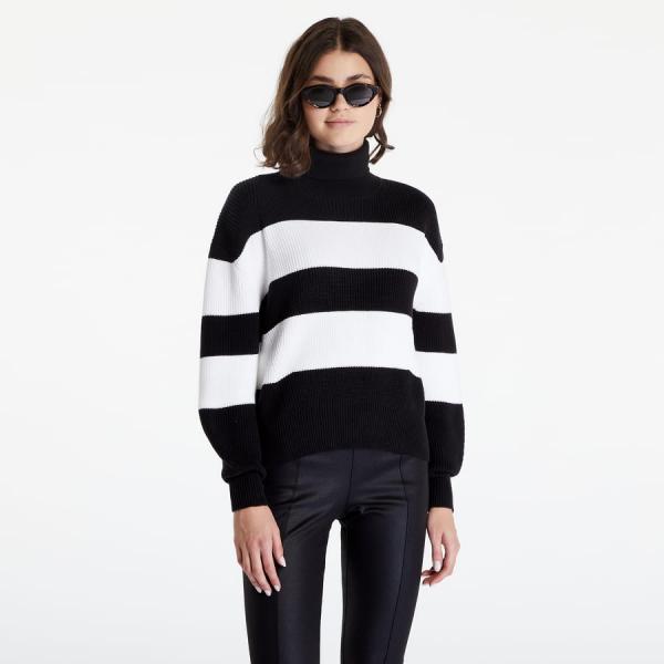 CALVIN KLEIN JEANS Organic Cotton Roll Neck Jumper Black / White