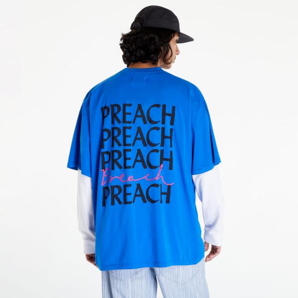 Tričko PREACH Logo Wording T-Shirt GOTS Blue L