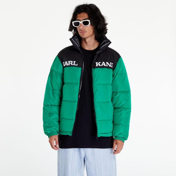 Pánská zimní bunda Karl Kani Retro Block Reversible Puffer Jacket Zelená/Černá