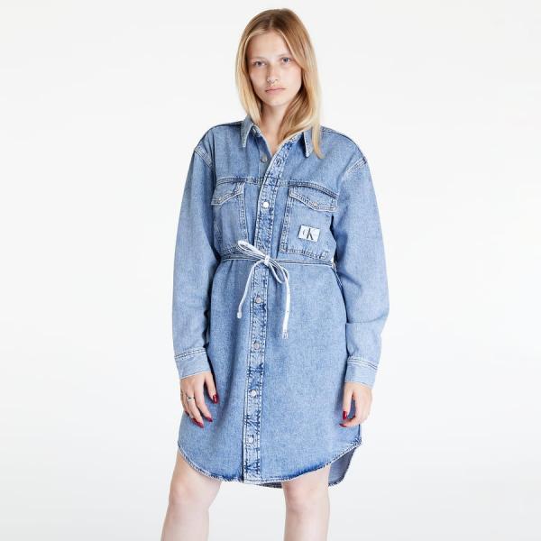 Šaty CALVIN KLEIN JEANS Utility Shirt Dress Blue
