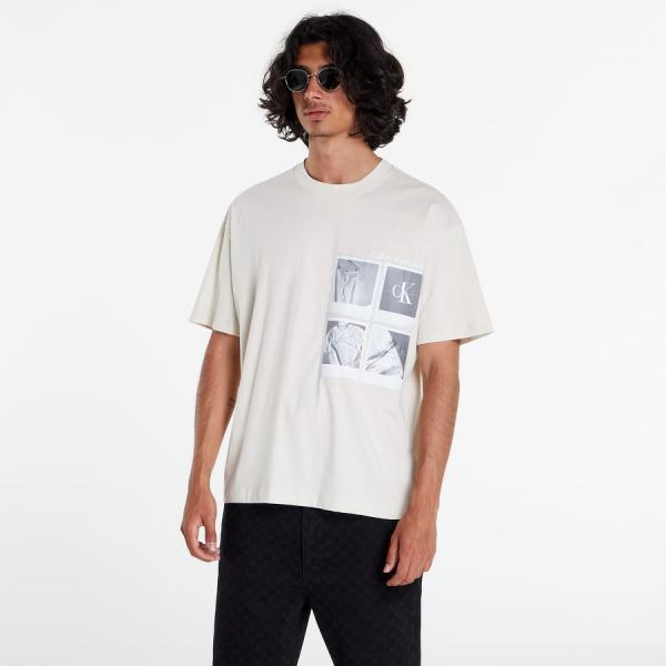 Tričko s krátkým rukávem CALVIN KLEIN JEANS Polaroid T-Shirt Cream
